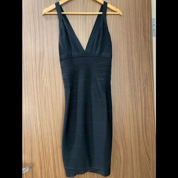 Herve Leger | Dresses | Herve Leger Black Bandage Dress | Poshmark